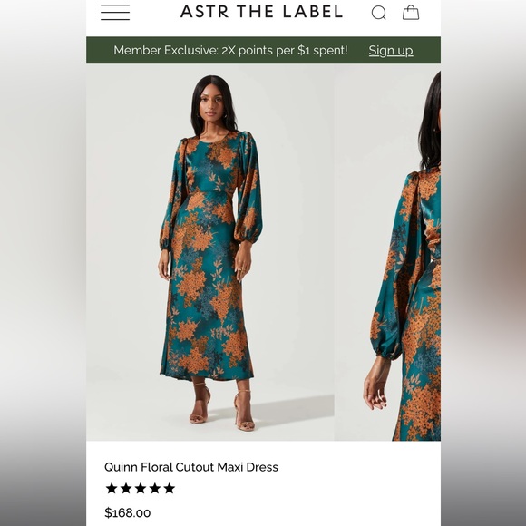 Astr The Label Quinn Women's Dress Green Rust Floral : SM